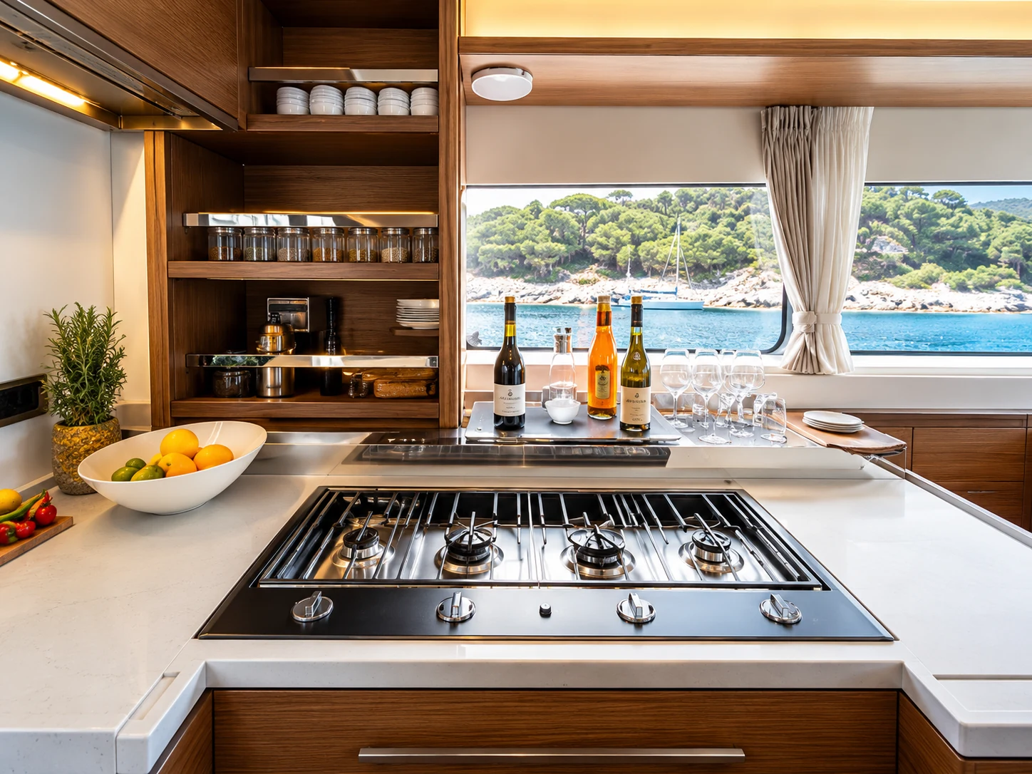 Ship's cabin and galley supplies including linen, cookware and tableware