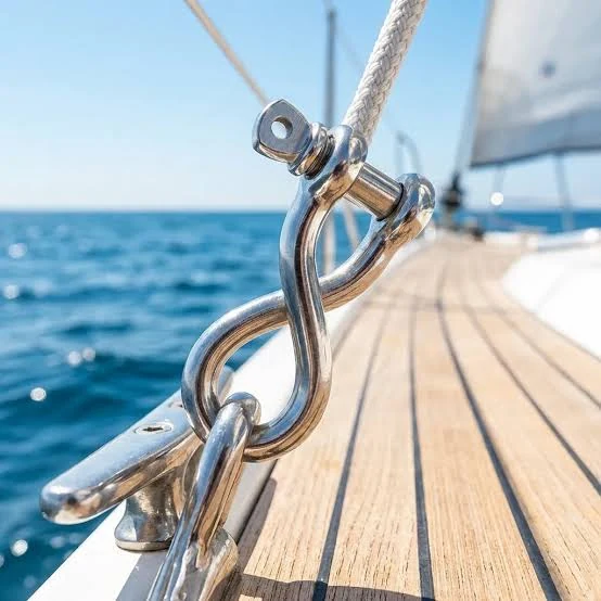 Coiled mooring ropes and deck equipment on a ship's deck