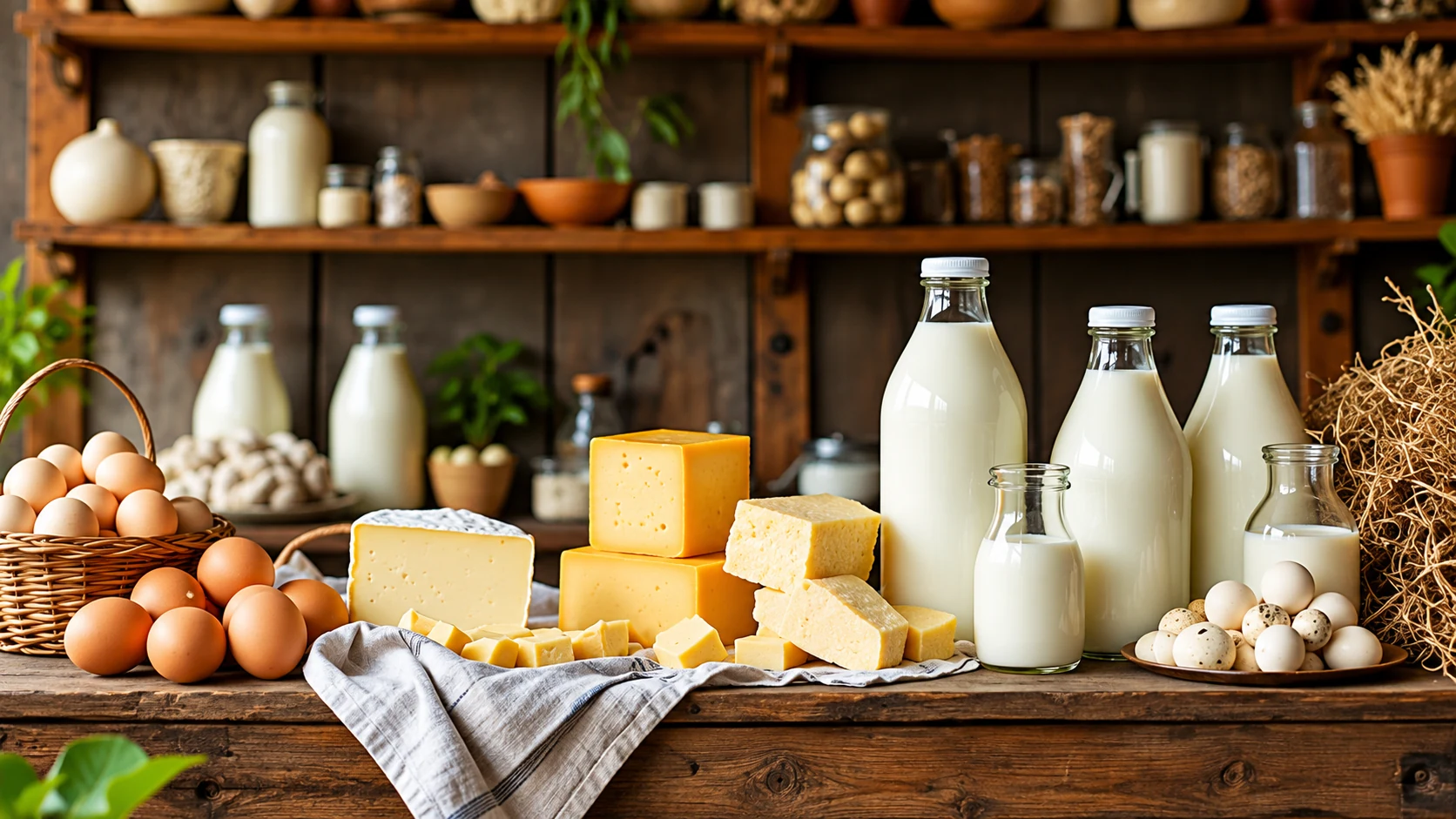Fresh produce, meat, dairy and packaged food supplies prepared as ship provisions