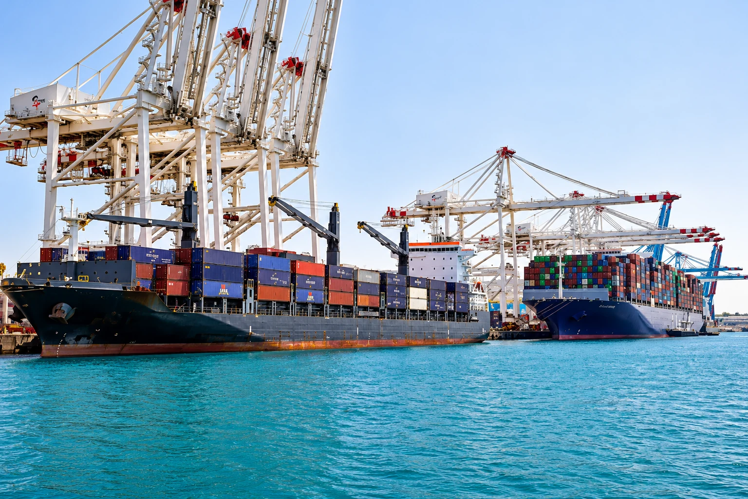 Ship supply stores prepared alongside a merchant vessel for an urgent delivery